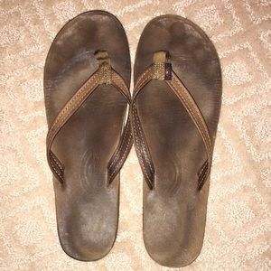 Women's Rainbow Flip Flops Dark Wash