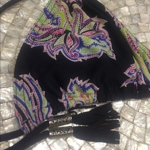 Reef brand black & paisley bikini top