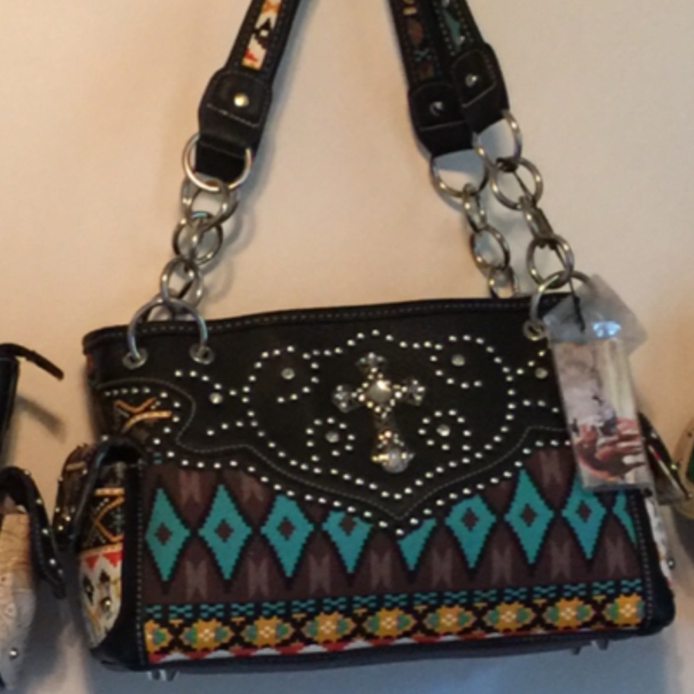 Rhinestone purse with turquoise
