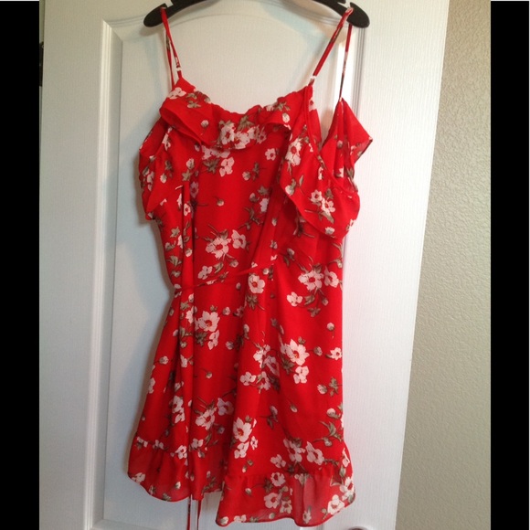 Simplee Apparel Floral Ruffle Cold Shoulder Dress - Picture 4 of 4