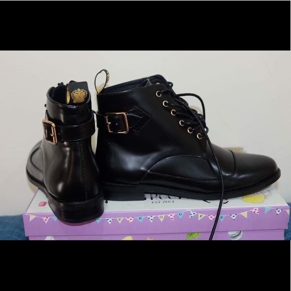 NIB! F-Troupe Black smooth leather Boots- size 6 - Picture 3 of 4