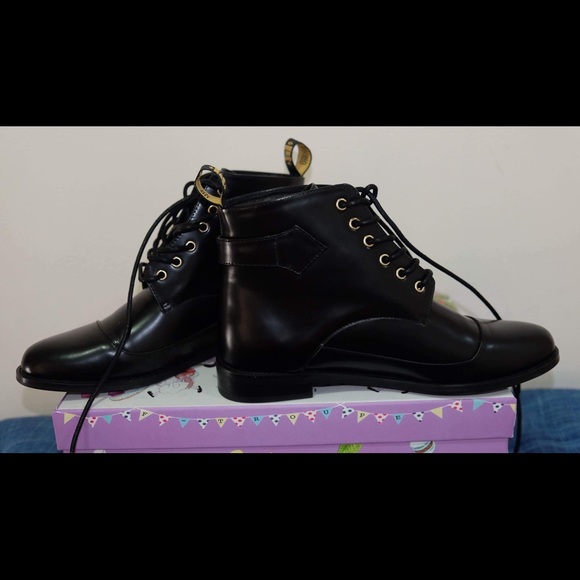 NIB! F-Troupe Black smooth leather Boots- size 6 - Picture 4 of 4