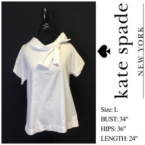 White Kate Spade Bow Neckline Top ♠️