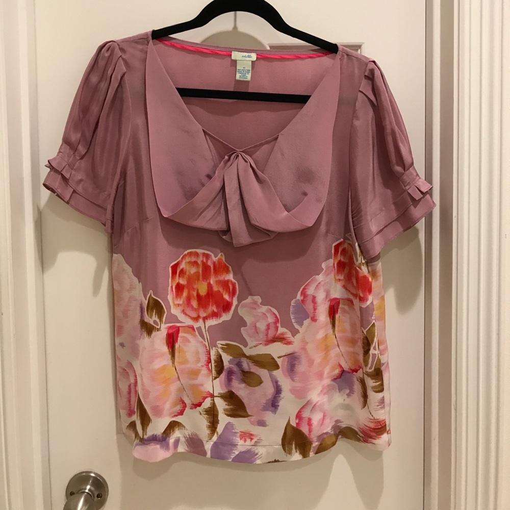 Anthro floral silk blouse by Odille