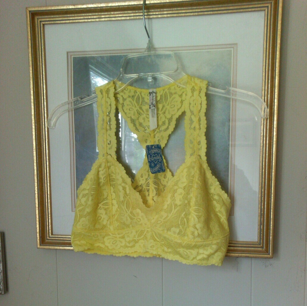 NWT Free People Sun yellow lace bralette top NEW