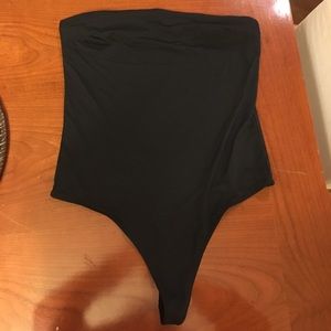 Black strapless bodysuit