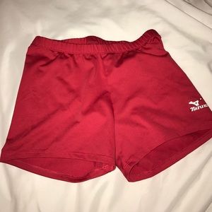 Red Mizuno Spandex Shorts
