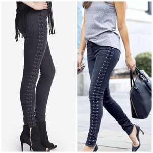 express lace up jeans