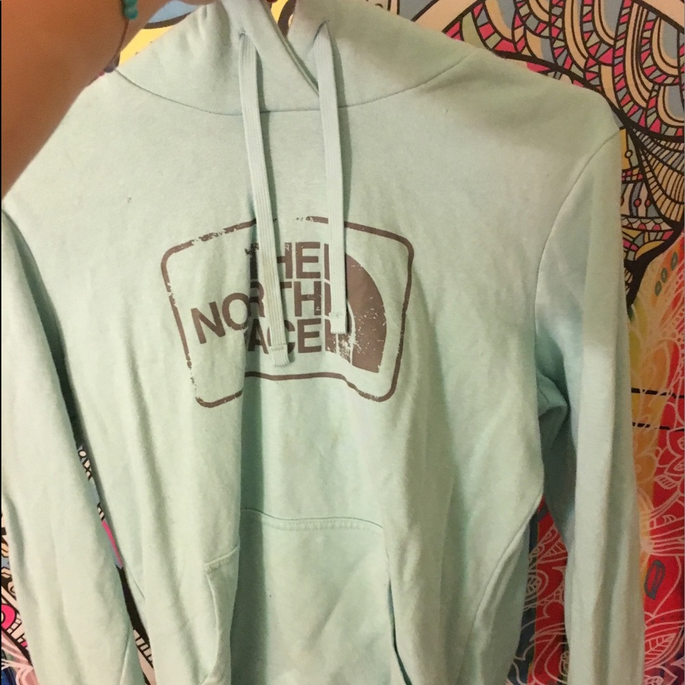 Teal north face hoodie