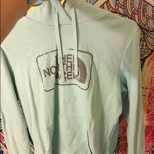 Teal north face hoodie