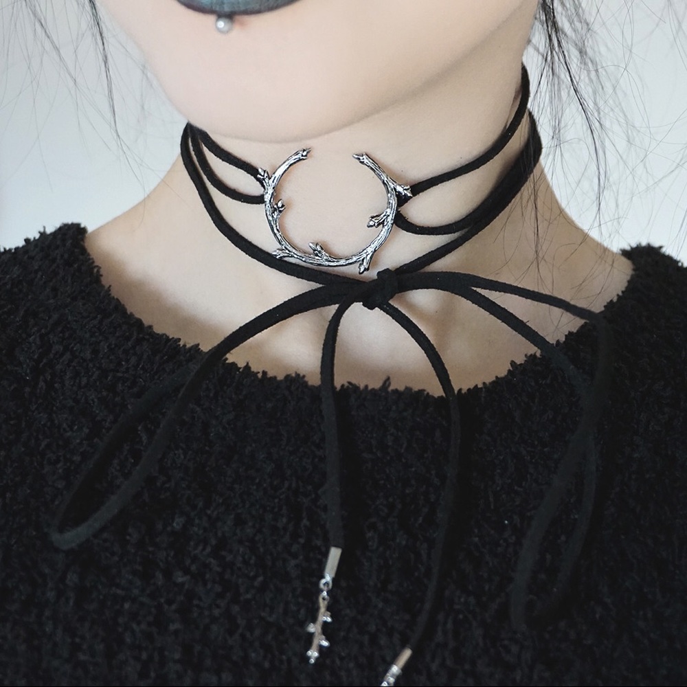 Crescent Moon Bolo Wrap Choker