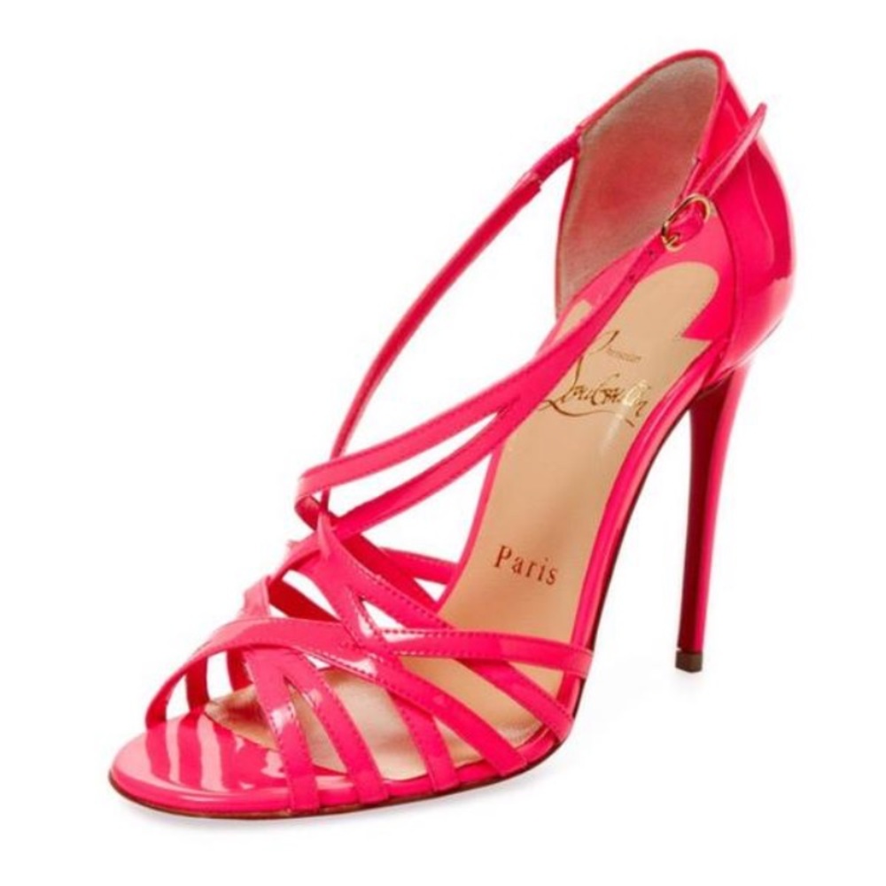 Christian Louboutin Pink Patent leather sandals!