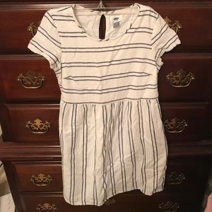 Blue and white striped/linen blend Old Navy dress