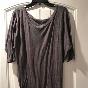 Gray/purple comfy top.