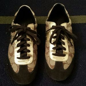 Authentic Coach Gold Sneaker Shoes