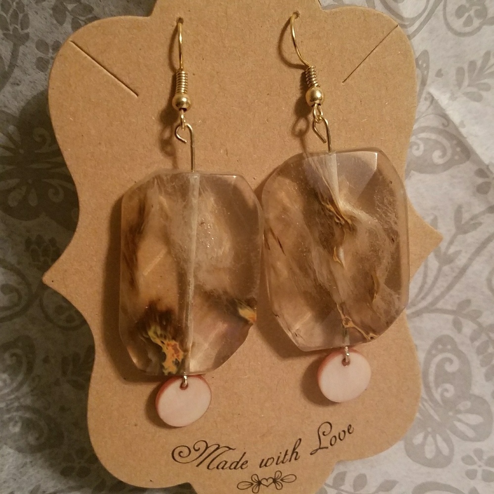 Brown earrings  - NWOT - Handmade