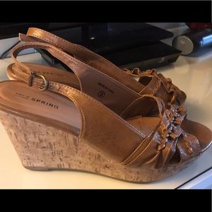 Brown leather Wedges - size 9
