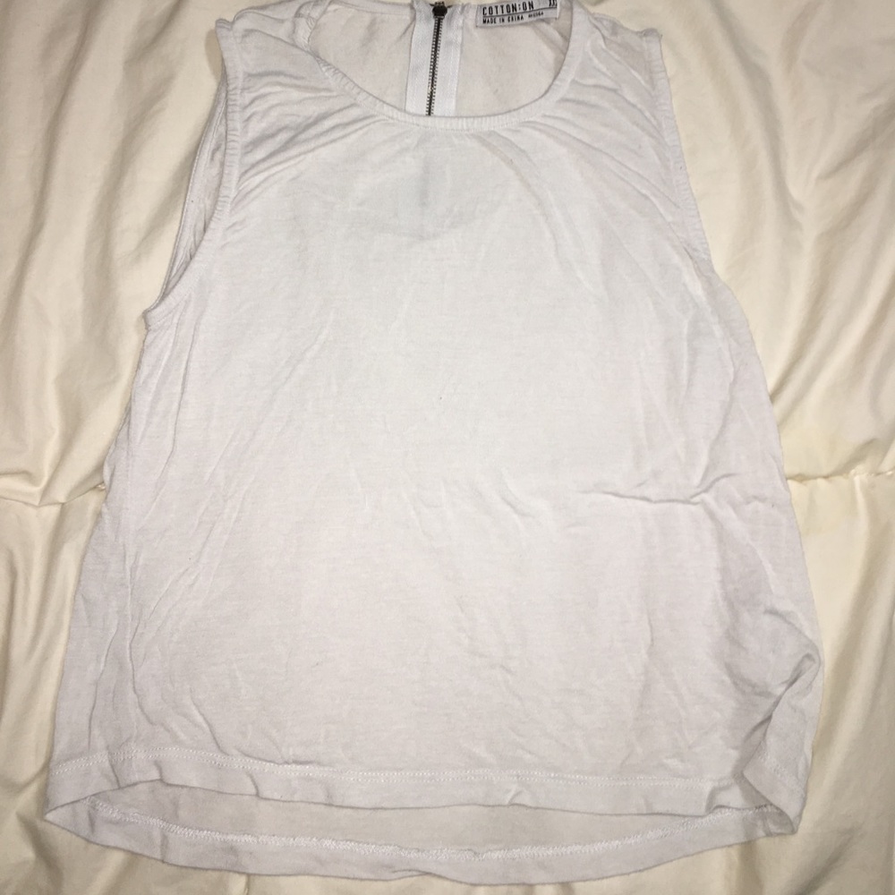 White Zipper Tank