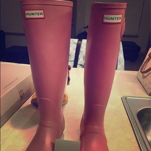Pink Hunter rain boots