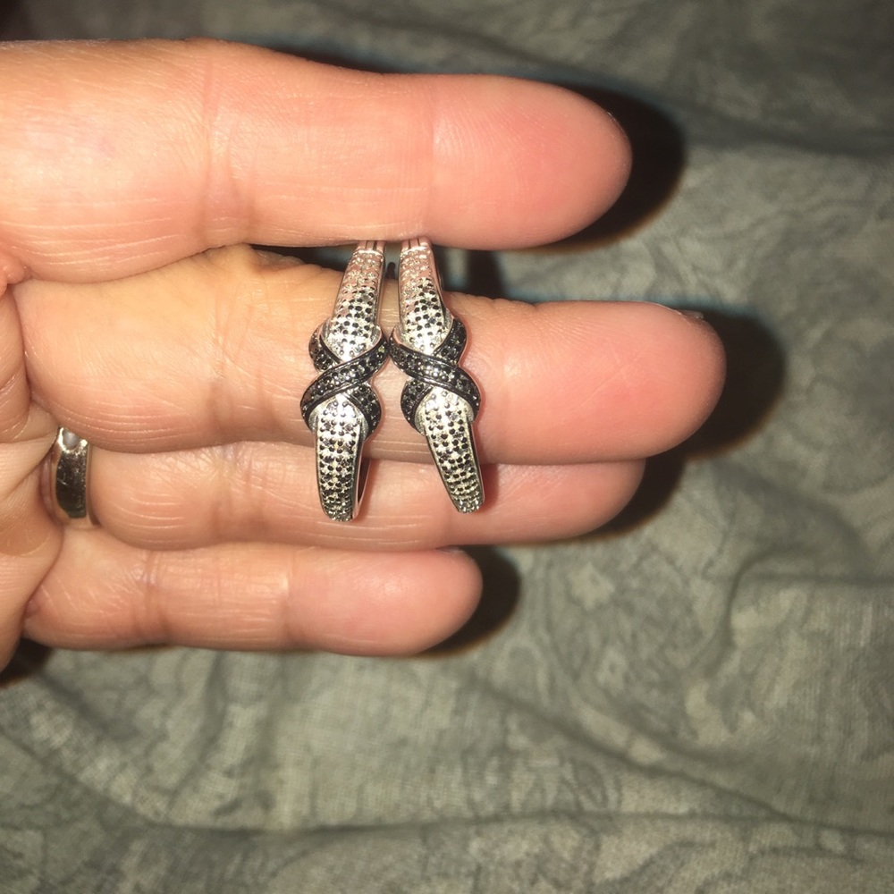 Sapphire hoop clip earrings