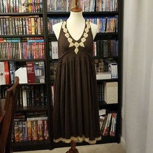 BANANA REPUBLIC silk and viscose halter dress