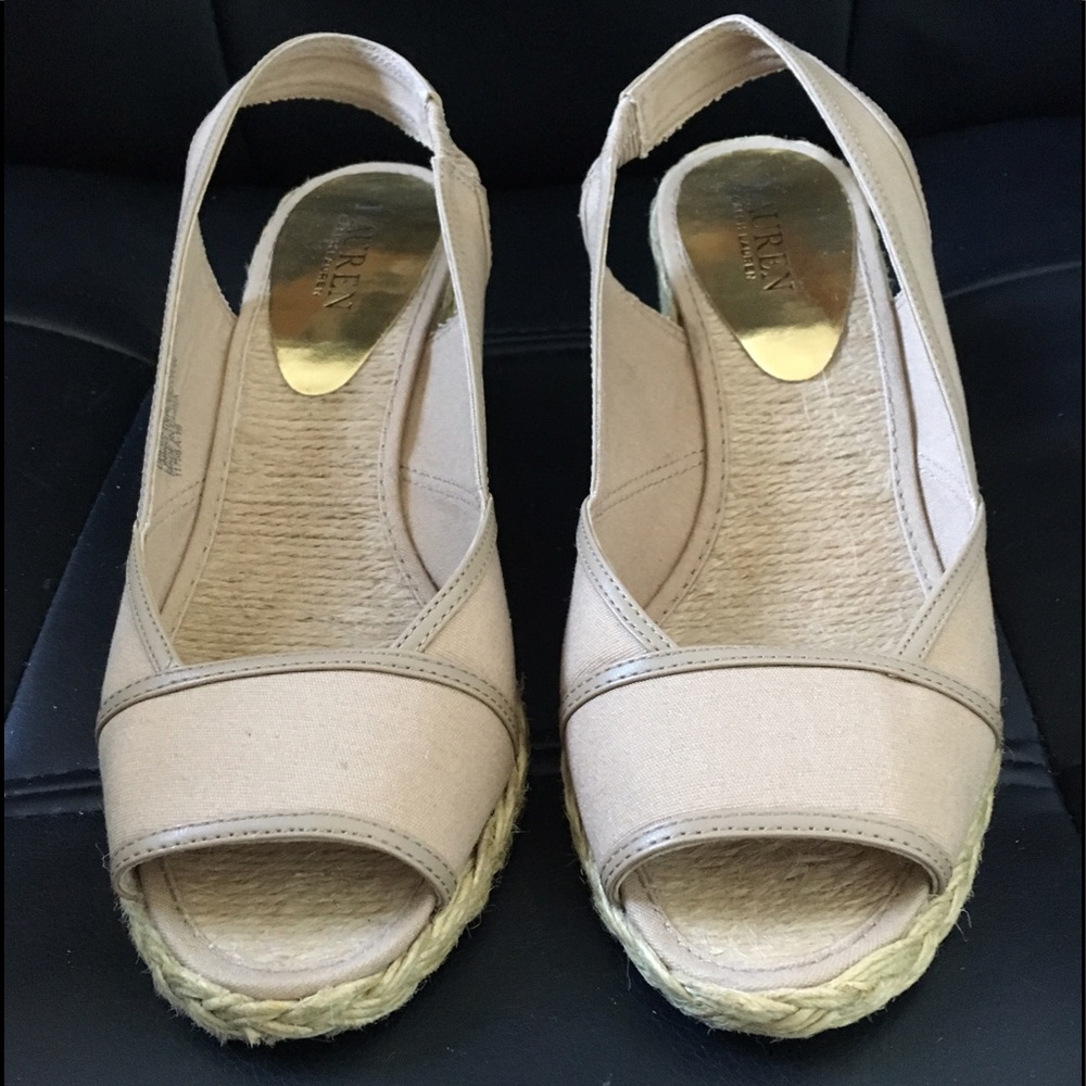 👡 LAUREN by RALPH LAUREN open toe wedge sandal