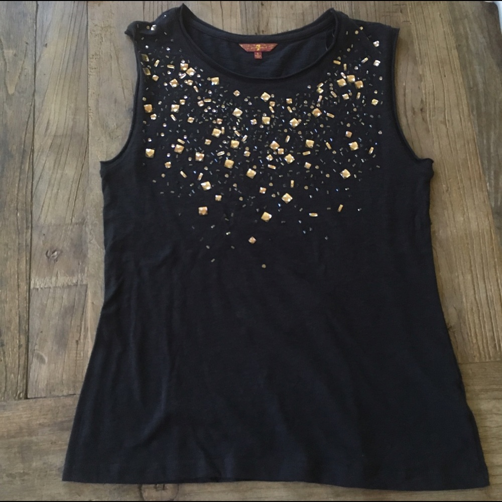 SALE 7 For All Mankind Jeweled Tank Top Sz Small