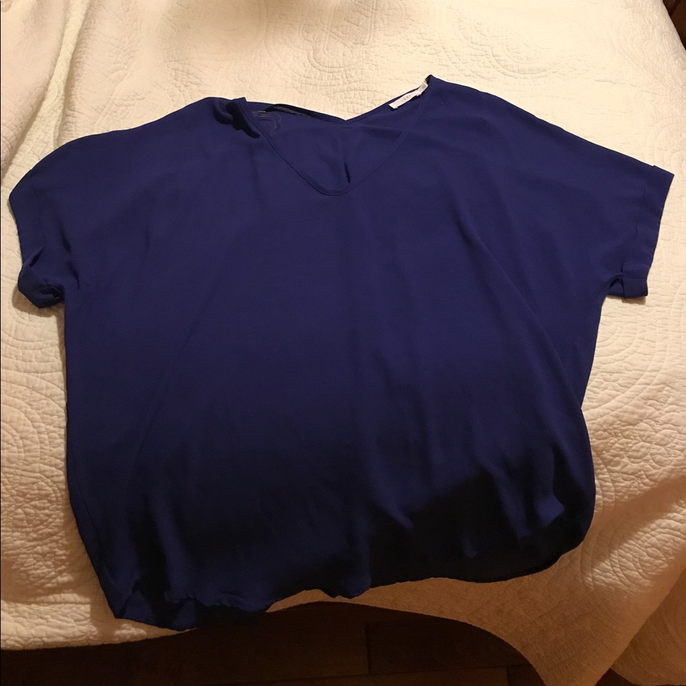 Blue sheer top