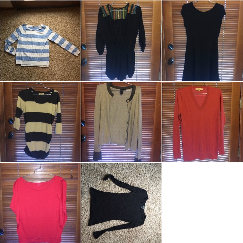 many different clothes from my Depop store.