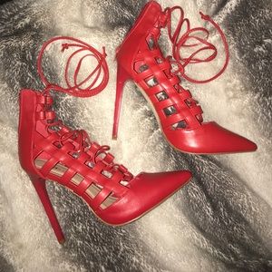 Red Strapped Heels
