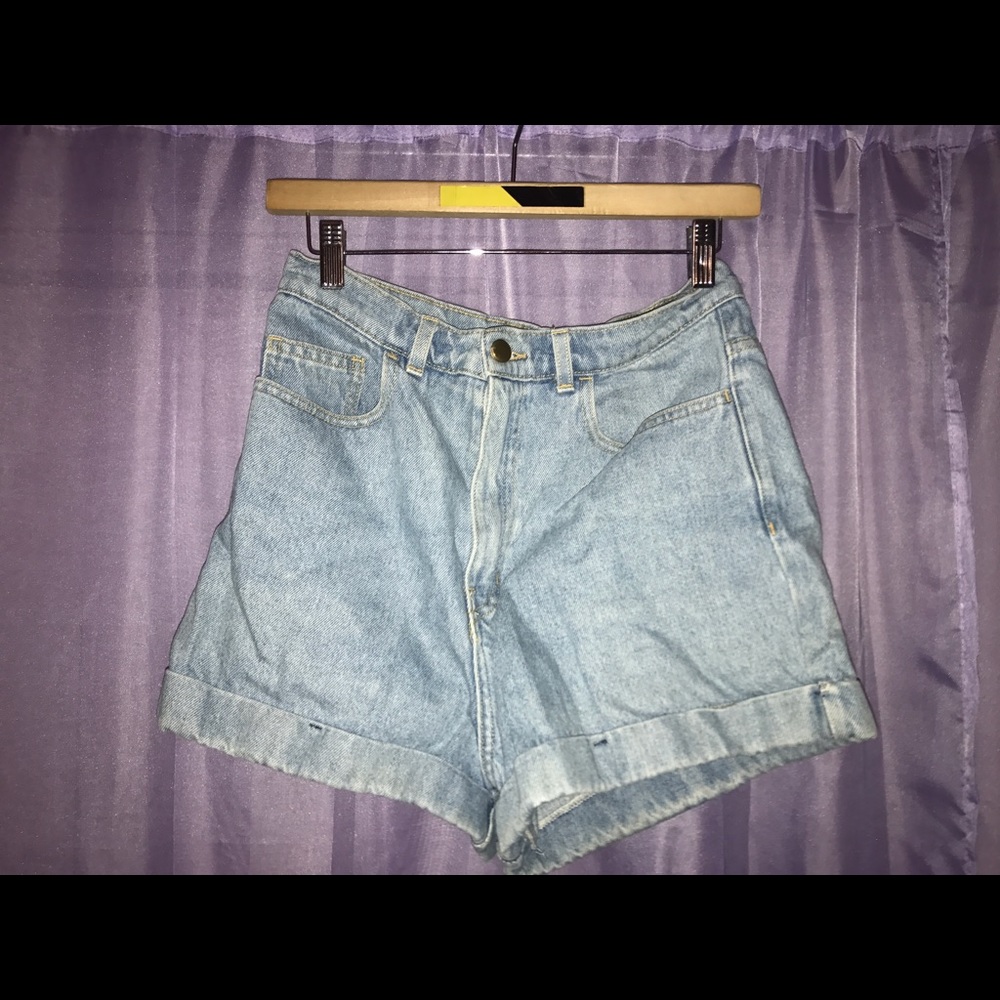 American apparel denim light wash shorts!