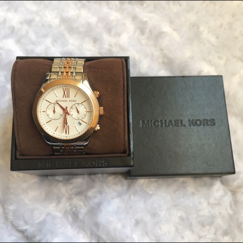 Michael Kors MK 5763 two tone Rose Gold and silver