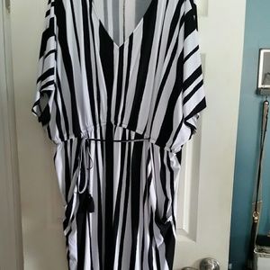Black and white stripe maxi dress