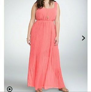 Torid coral pink maxi dress