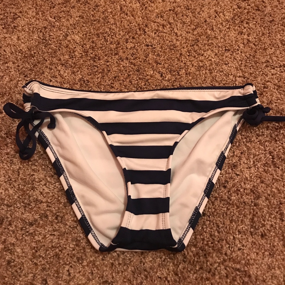 navy striped bikini bottoms