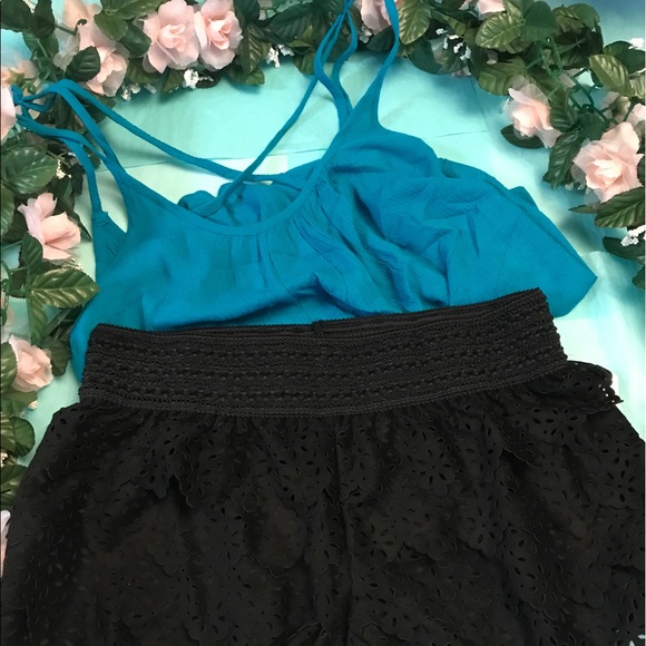 NWT Faux Suede Layered Elastic Shorts Black - Picture 4 of 4