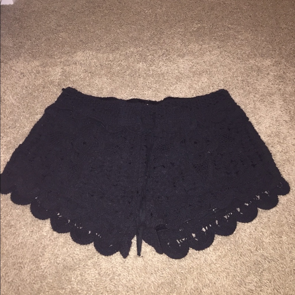 Black lace shorts