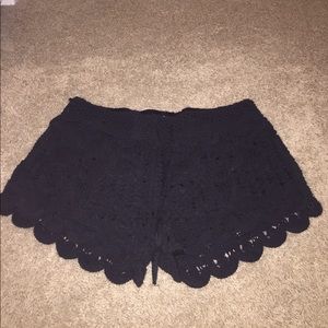 Black lace shorts