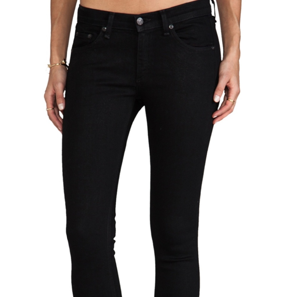 Rag & Bone The Skinny in Black Coated - Sz 25