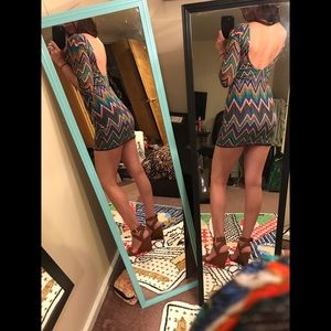Vintage Groovy Sexy Festi Chevron Bodycon Dress