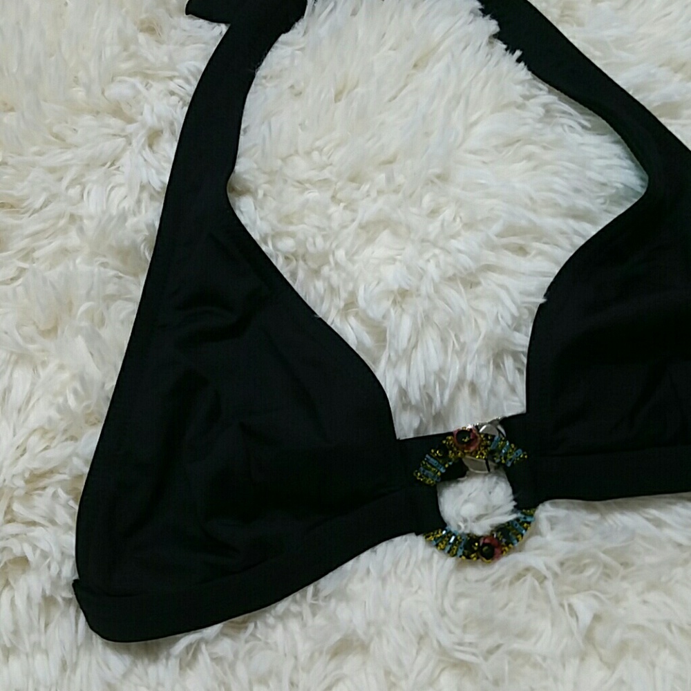 Morgan embellished ring bikini top