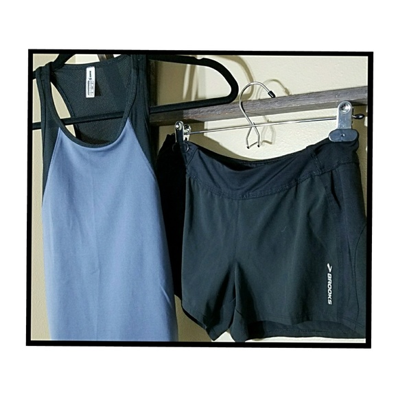 Brooks Pants - Brooks Running Shorts and Soffe tank....size S