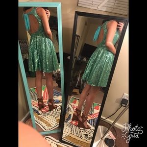 NWOT S/M Turquoise/Sea Green Sparkle Sequin Dress