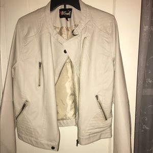 Beige leather jacket