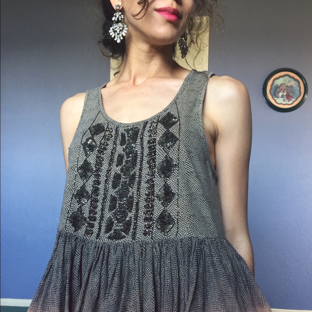 Anthropologie sequined✨ peplum tank top