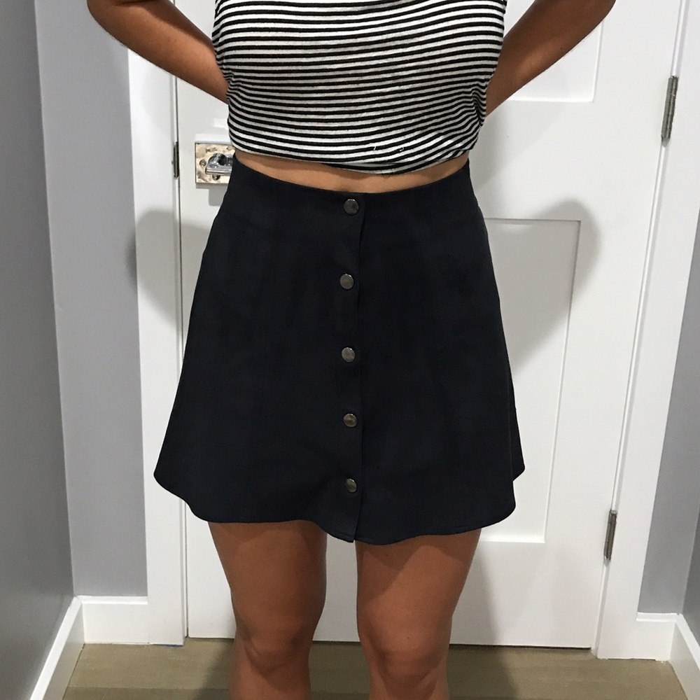 Kendall + Kylie suede black skirt