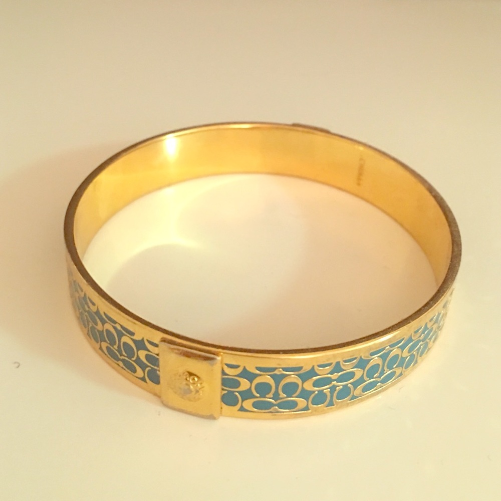 Coach Turquoise and gold bangle