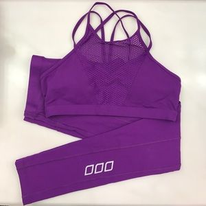 Lorna Jane Purple Sports Bra and Legging set