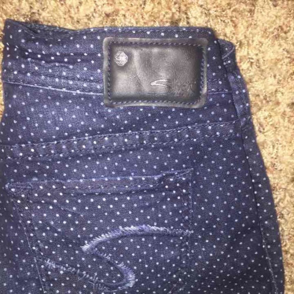 Polka dot skinny jeans
