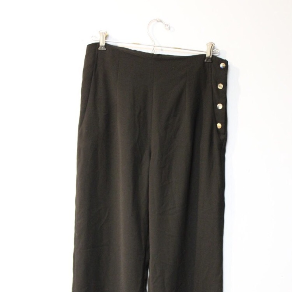 Breezy dress pants with button detail